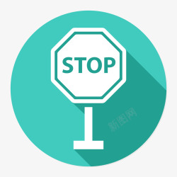 禁止停车绿色智能交通标签素材