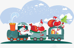 卡通圣诞小火车素材