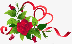 玫瑰花花边心形装饰素材