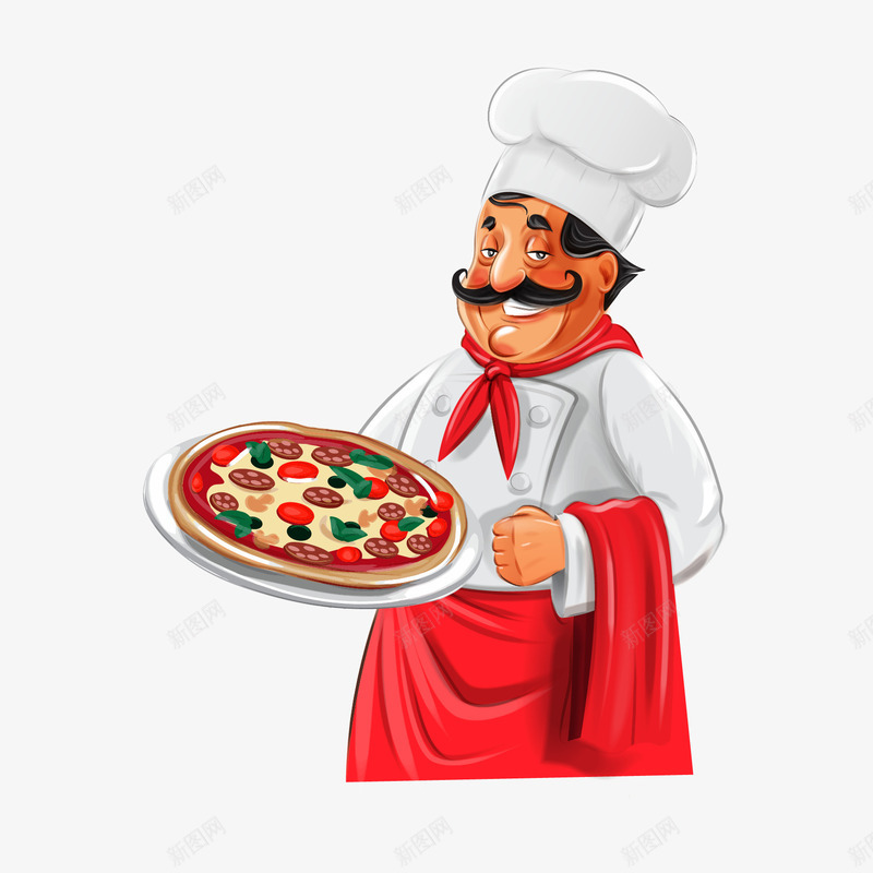 卡通披萨厨师png免抠素材_88icon https://88icon.com pizza 卡通 厨师 披萨