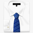 蓝色衬衫条纹领带随着衬衫和领带素材