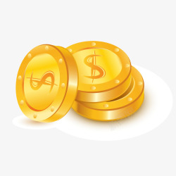 金黄色硬币金钱矢量图素材