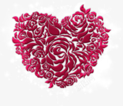 红色玫瑰花花纹爱心装饰图案素材