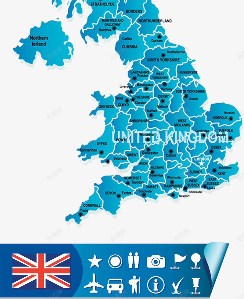 英格兰板块地图png免抠素材_88icon https://88icon.com 城市 旅游 生活指南 英国地图