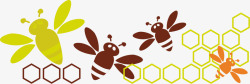 可爱卡通手绘蜜蜂蜜蜂采蜜素材