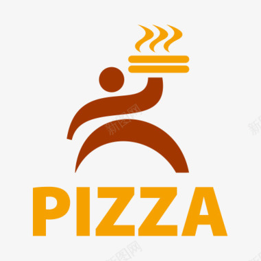 矢量披萨pizza披萨人物LOGO标志图标图标