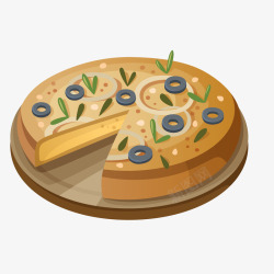 盘子里的披萨食物矢量图素材