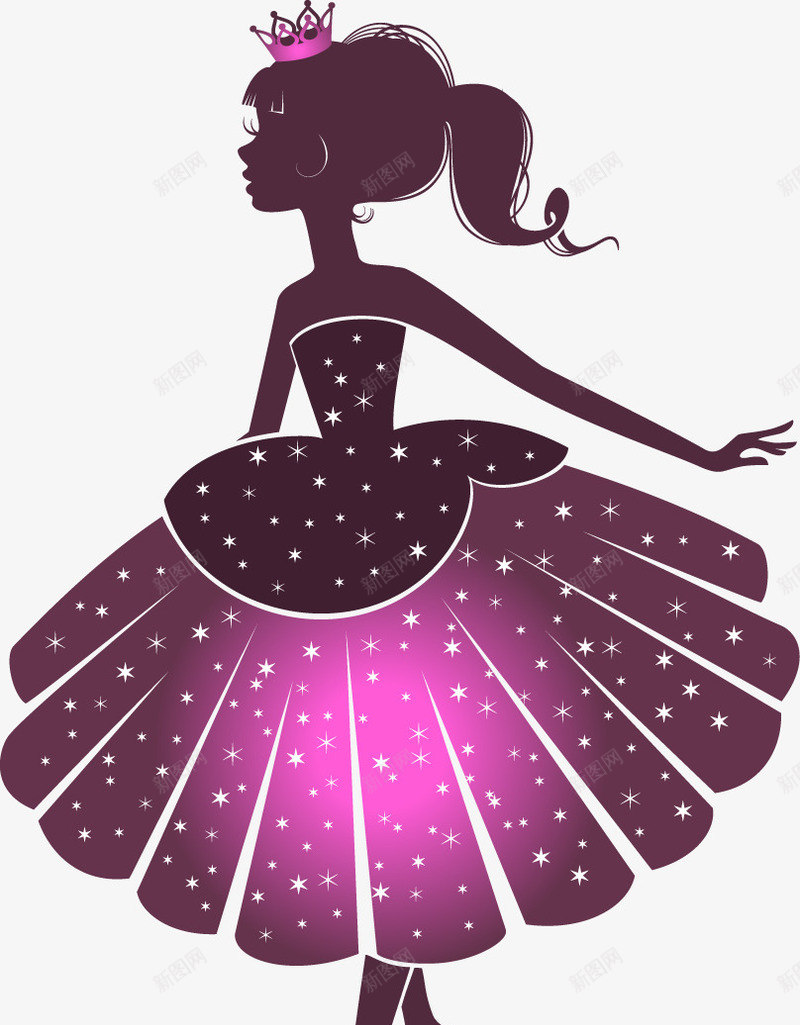 卡通公主矢量图ai免抠素材_88icon https://88icon.com 公主 卡通 女孩 紫色 矢量图