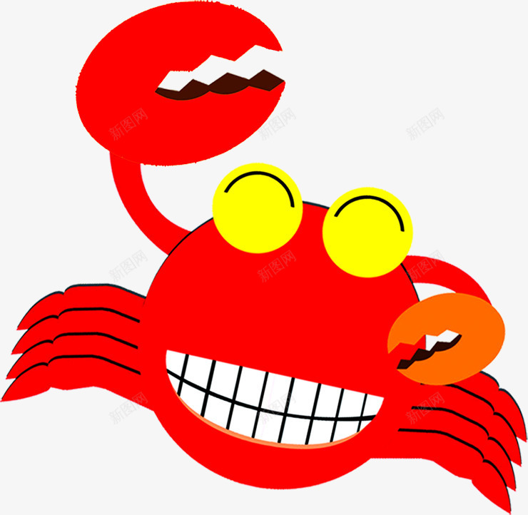 可爱卡通红色螃蟹png免抠素材_88icon https://88icon.com 卡通 可爱 红色 螃蟹