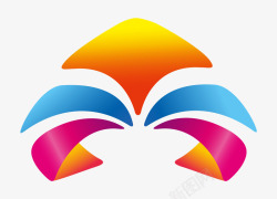 花瓣样式渐变在logo中的应用矢量图图标高清图片