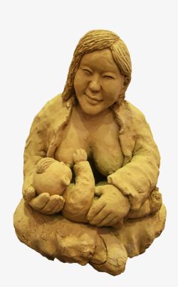 泥塑哺乳孩子的母亲素材