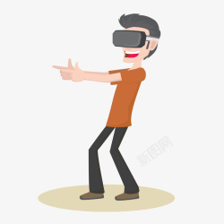 虚拟现实卡通游戏跳舞人物素矢量图素材