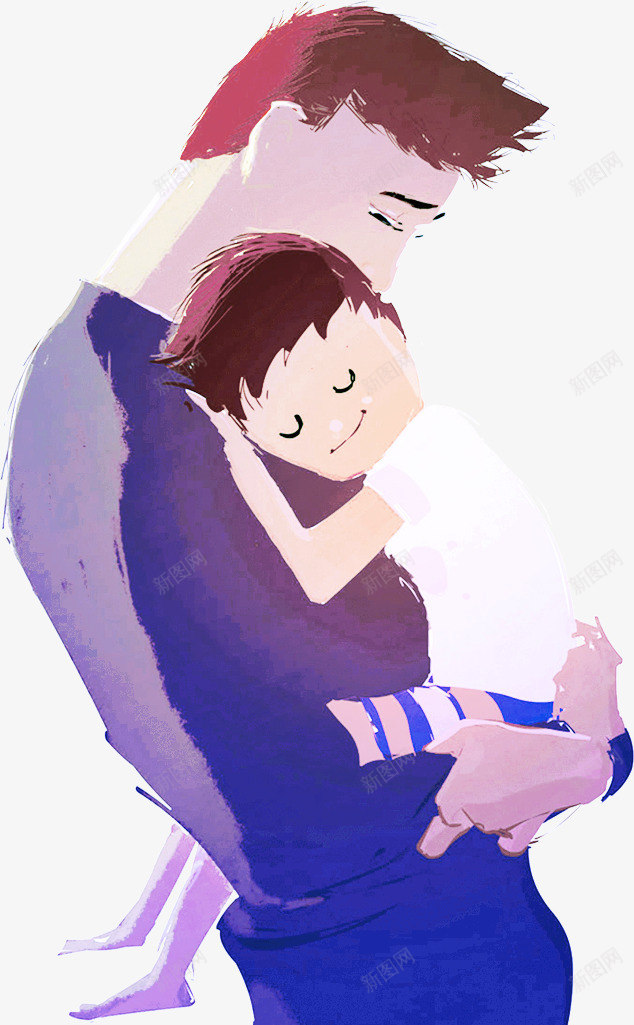 父亲节摄影卡通手绘互抱效果png免抠素材_88icon https://88icon.com 卡通 摄影 效果 父亲