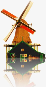 荷兰风车png免抠素材_88icon https://88icon.com 电力 荷兰 风车