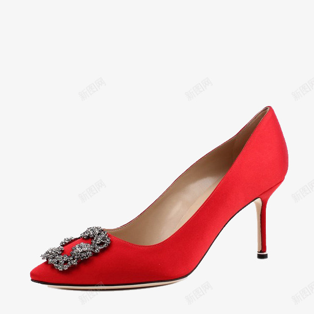 马诺洛品牌红色镶钻女鞋高跟鞋png免抠素材_88icon https://88icon.com Blahnik Manolo 产品实物 高跟