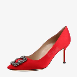 马诺洛品牌红色镶钻女鞋高跟鞋素材