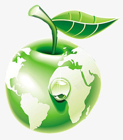绿色苹果地球素材