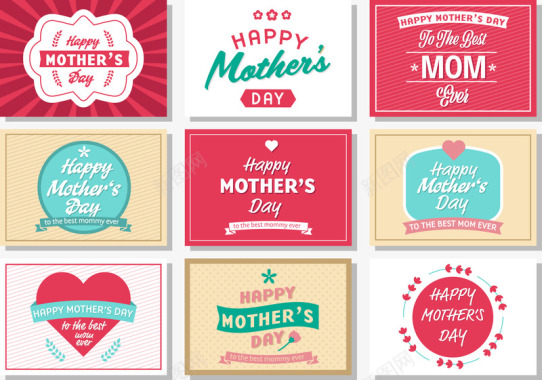 logo设计母亲节快乐矢量图图标图标