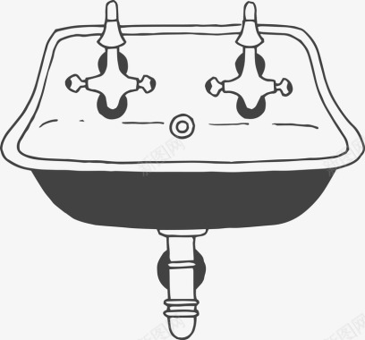 代码装饰卡通简约简笔画黑白插画小清新图标图标