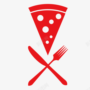 红色披萨元素图标矢量图图标