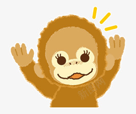 素描元素素描手绘猴子可爱猴子图标图标