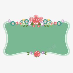 母亲节花朵装饰和绿色背景矢量图素材