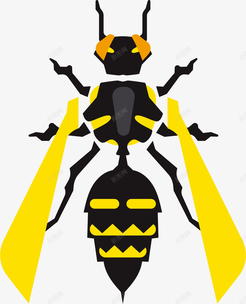 手绘卡通黄色小蜜蜂矢量图eps免抠素材_88icon https://88icon.com 动物 卡通 手绘 毒蜂 蜜蜂 黄色小蜜蜂 矢量图