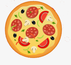 卡通西红柿披萨素材
