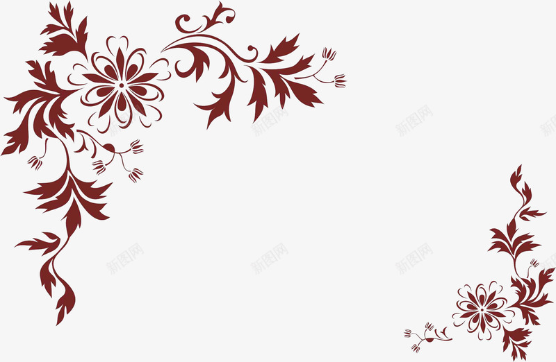 深红色对角花纹边框背景png免抠素材_88icon https://88icon.com 优雅 对角花 精美 纹理 背景 花纹 花边 装饰 边框 雅致
