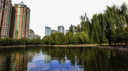 北京团结湖公园风景素材