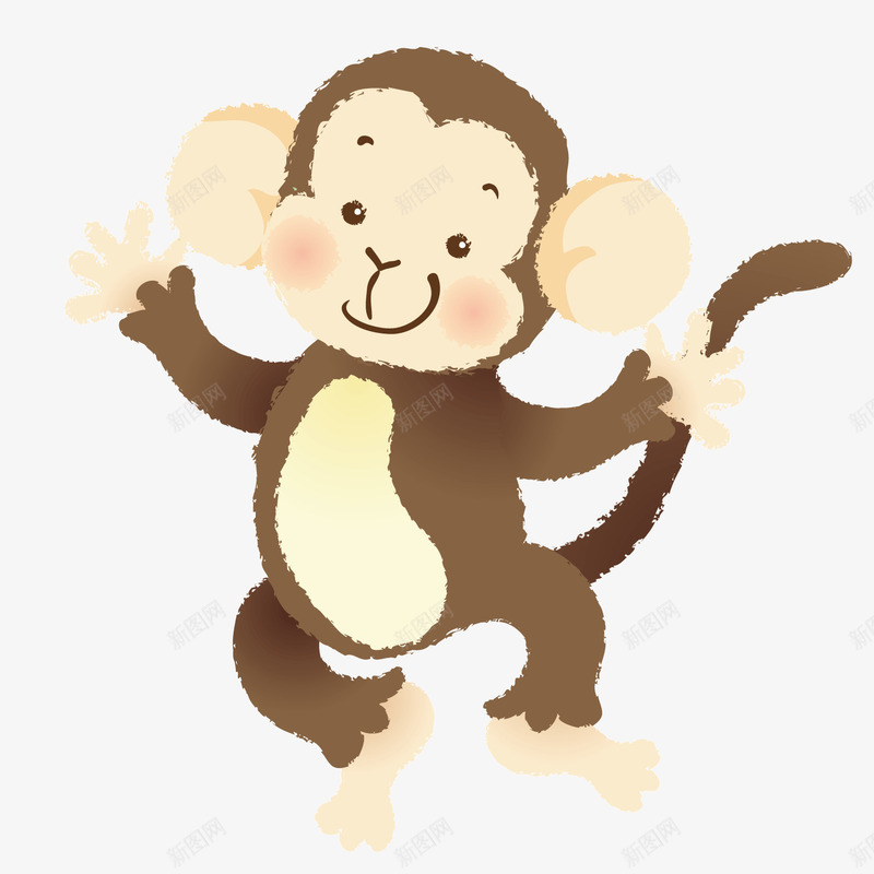 棕色质感扁平猴子可爱矢量图ai免抠素材_88icon https://88icon.com 可爱 扁平 棕色 猴子 矢量图