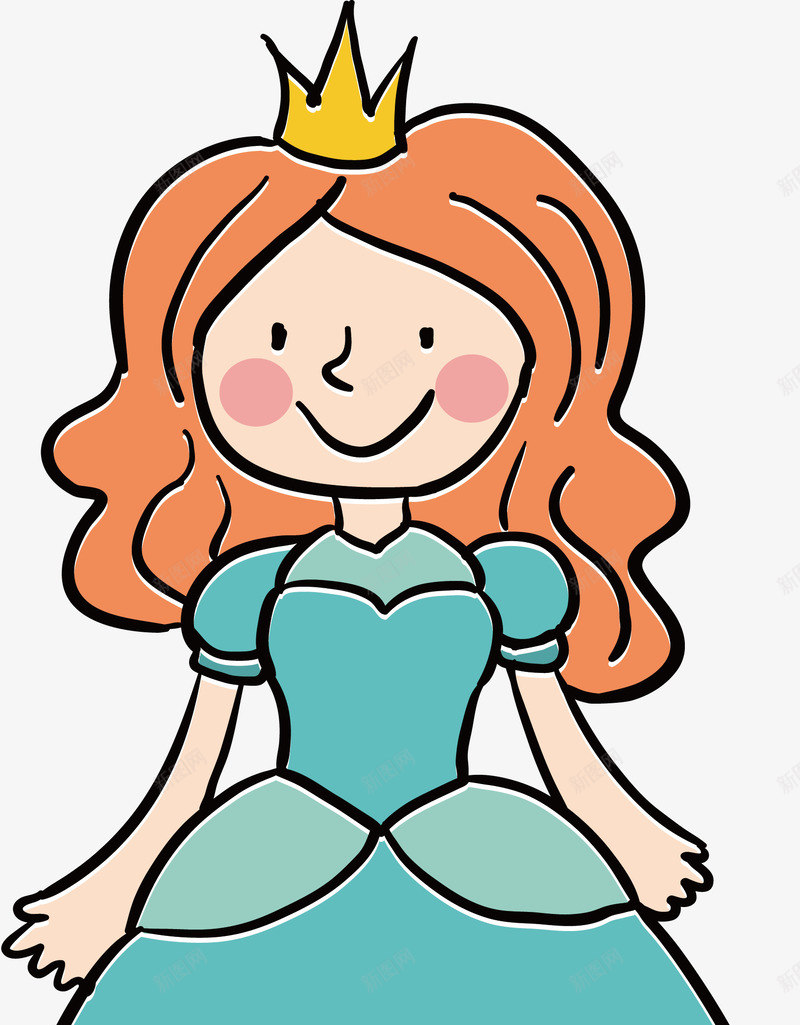 卡通公主矢量图ai免抠素材_88icon https://88icon.com 人物 公主 创意 动画 卡通 矢量图