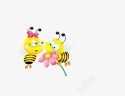 卡通两只小蜜蜂素材