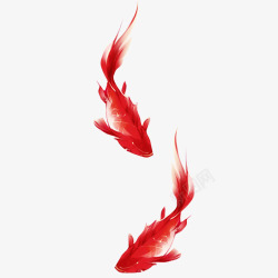 红色唯美装饰年年有鱼装饰图素材
