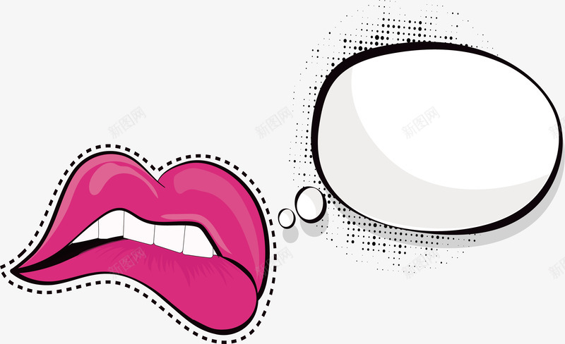 咬嘴唇的动作矢量图eps免抠素材_88icon https://88icon.com 咬嘴唇 大红唇 对话框 矢量素材 粉色嘴唇 矢量图