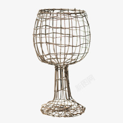 铁艺花瓶编织铁线高脚杯花器高清图片