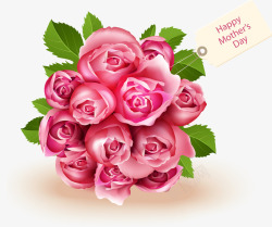母亲节粉色玫瑰花束图素材