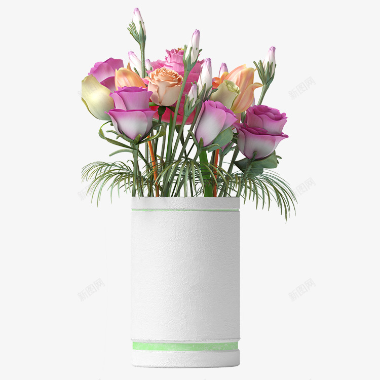 花盆里的花png免抠素材_88icon https://88icon.com 卡通 手绘 白色 简图 紫色 绿色 花朵 花盆