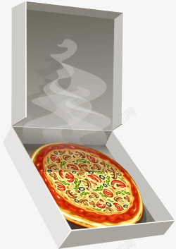 意大利饼一盒新出炉的披萨高清图片