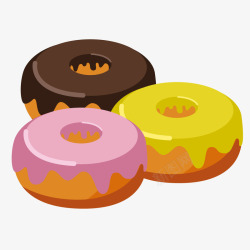 彩色圆弧甜甜圈食物元素矢量图素材