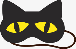 黑猫大眼睛样式眼罩素材
