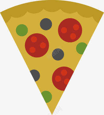 披萨吃饭扁平图标图标