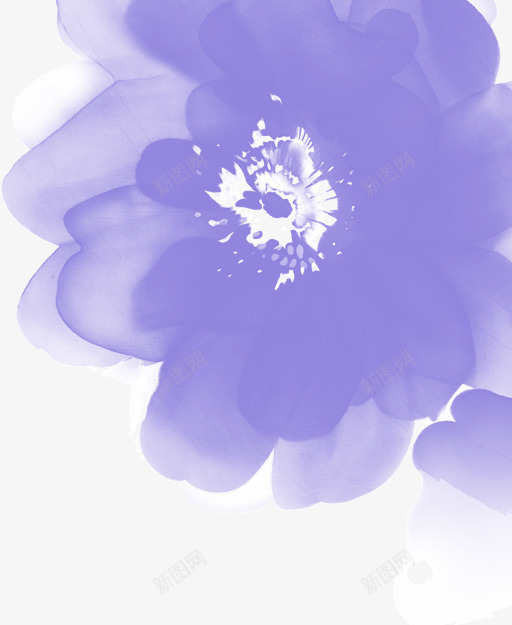 淡色优雅紫色水墨花朵png免抠素材_88icon https://88icon.com 优雅 水墨 淡色 紫色 花朵