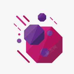 紫色科技多边形素材