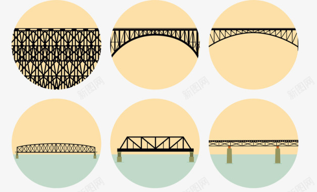 铁道水面上桥梁铁路图标图标