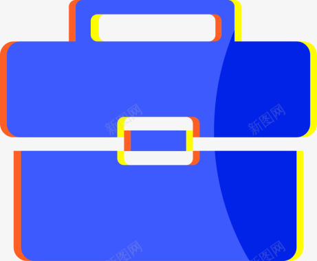 办公文件蓝色圆角文件包元素矢量图图标图标