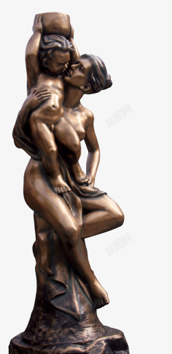 青铜雕塑母子相亲雕塑2高清图片