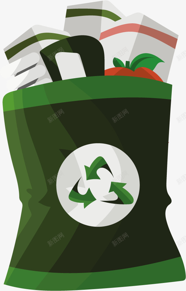 环保循环利用png免抠素材_88icon https://88icon.com 垃圾 循环利用 环保 环境 生态 绿色 袋子