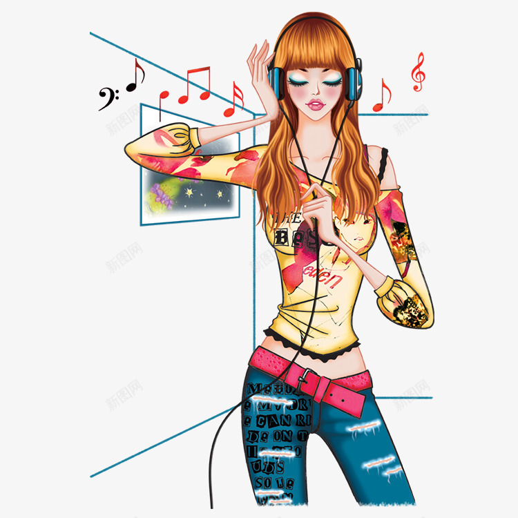 室内音乐美女插画png免抠素材_88icon https://88icon.com 室内音乐 插画 美图 美女 韩式卡通画