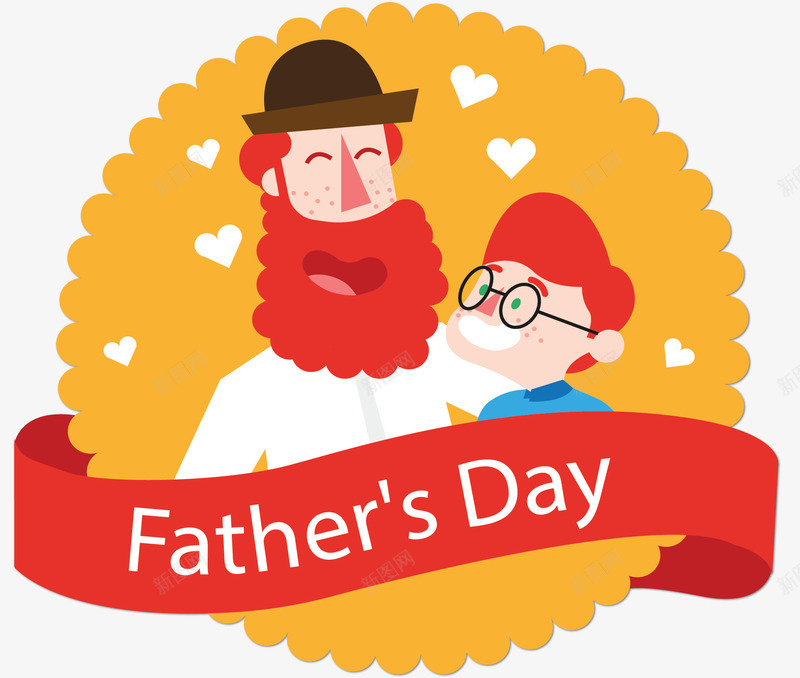 父亲节可爱父子标签矢量图ai免抠素材_88icon https://88icon.com 父亲节 父亲节快乐 父亲节标签 父子 父子俩 矢量png 矢量图
